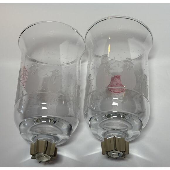 Snowman Votive Candle Holders Set of 2 Home Interior Homco 3" x 5.5" - Picture 7 of 10